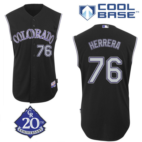 Rosell Herrera #76 mlb Jersey-Colorado Rockies Women's Authentic Alternate 2 Black Baseball Jersey